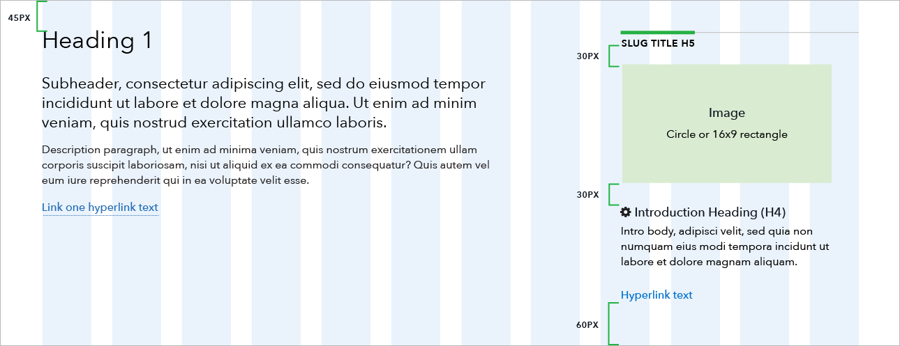 Image of text intro with breakout sidebar showing grid and design specs 